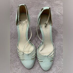 Banana Republic baby blue embossed leather heels. Size 9